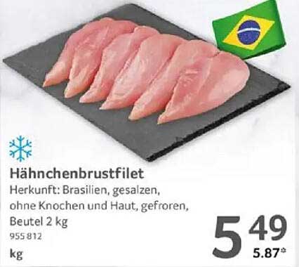 Hähnchenbrustfilet 2 kg - Brasilien, gesalzen, gefroren
