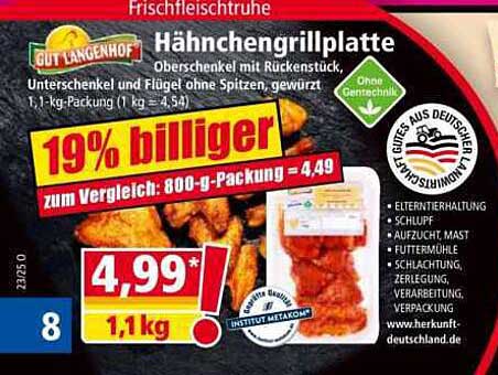 Hähnchengrillplatte 1,1 kg von Gut Langenhof