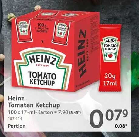 Heinz Tomaten Ketchup – 100 Portionen à 17 ml