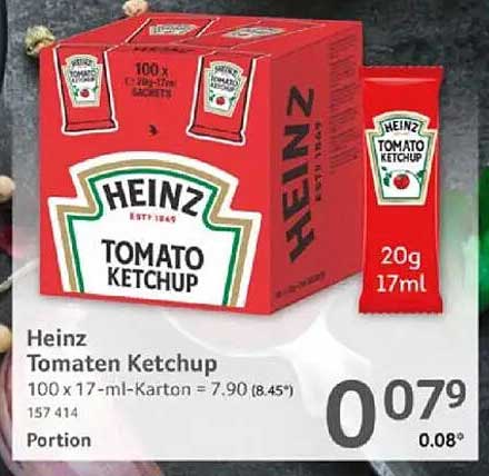 Heinz Tomaten Ketchup 100 x 17 ml