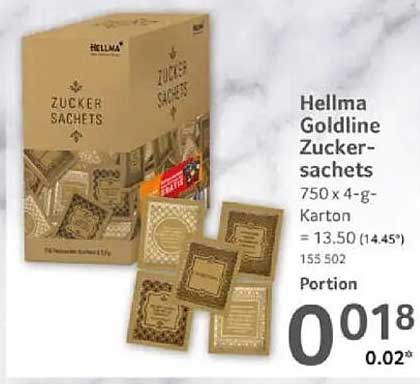 Hellma Goldline Zuckersachet 750 x 4-g-Karton
