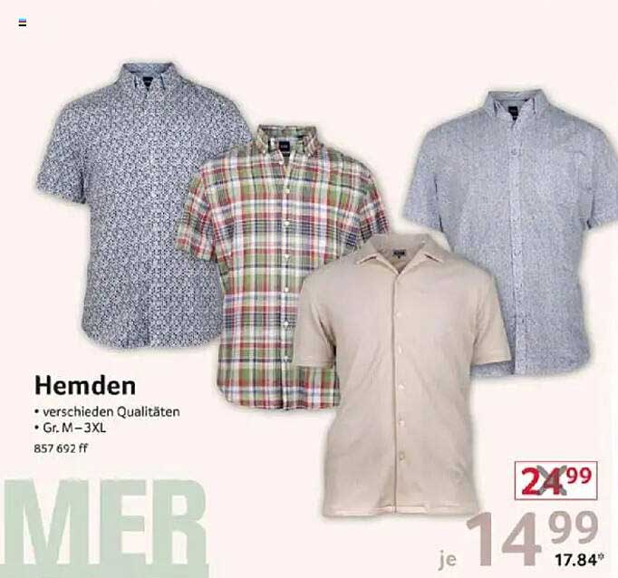 Hemden – verschiedene Qualitäten, Größen M bis 3XL
