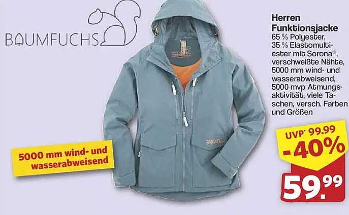 Herren Funktionsjacke von Baumfuchs - 40% Rabatt!