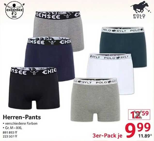Herren-Pants – 3er-Pack in verschiedenen Farben
