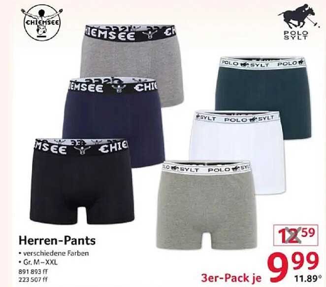Herren-Pants 3er-Pack - verschiedene Farben