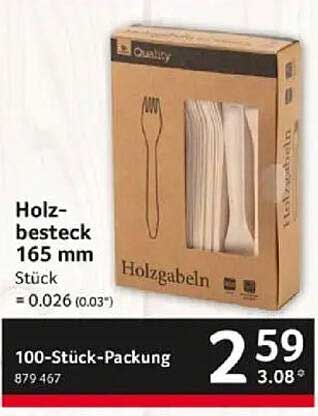 Holzbesteck 165 mm - 100-Stück-Packung
