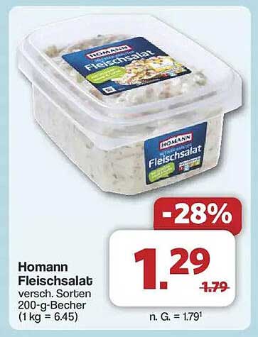 Homann Fleischsalat, verschiedene Sorten 200-g-Becher