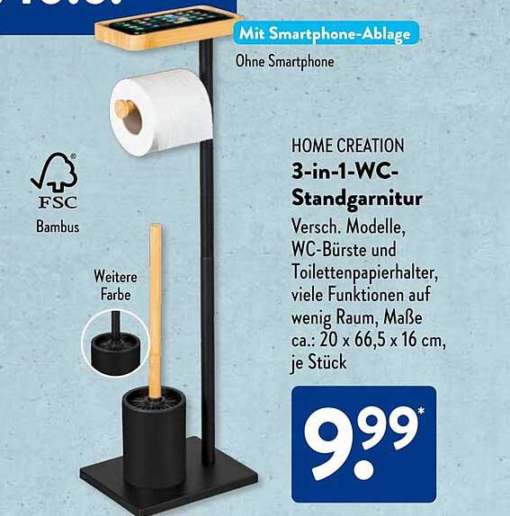 HOME CREATION 3-in-1-WC-Standgarnitur