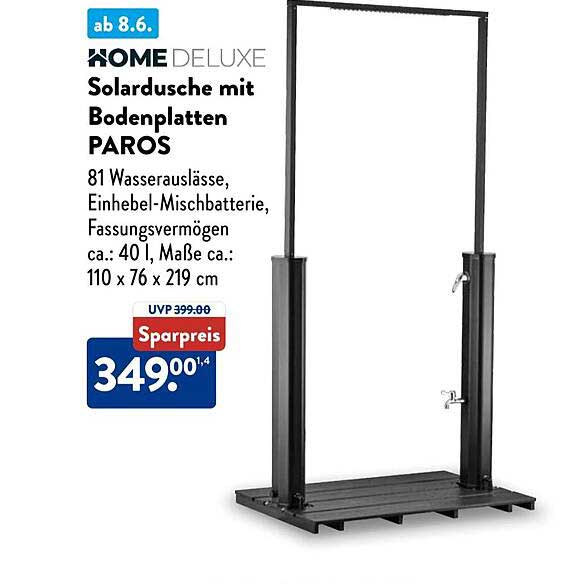HOME DELUXE Solardusche mit Bodenplatten PAROS