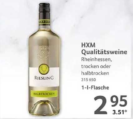 HXM Qualitätsweine - Riesling, halbtrocken 1-Liter-Flasche