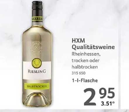 HXM Qualitätsweine Riesling, trocken oder halbtrocken