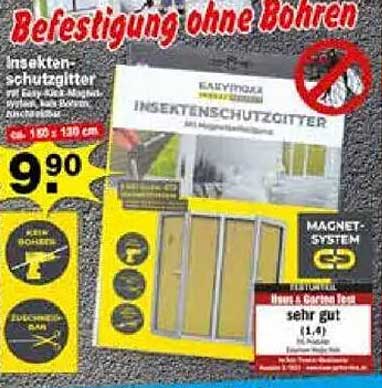 Insektenschutzgitter 130 cm x 150 cm – Befestigung ohne Bohren