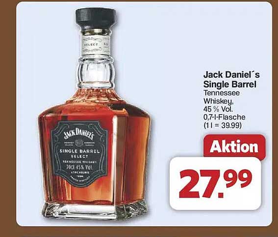 Jack Daniel's Single Barrel Tennessee Whiskey, 0,7l