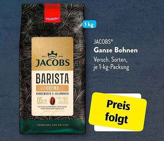 JACOBS® Ganze Bohnen Barista Crema 1 kg