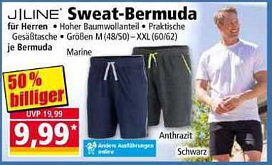 JILINE Sweat-Bermuda für Herren