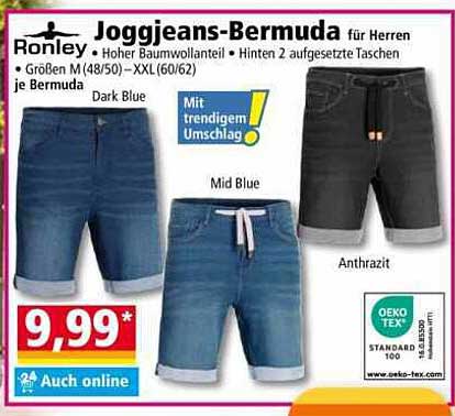 Joggingjeans-Bermuda für Herren von Ronley