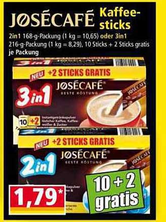 JØSÉCAFÉ Kaffee-sticks 2in1 und 3in1 - Genuss pur für jeden Kaffee-Liebhaber