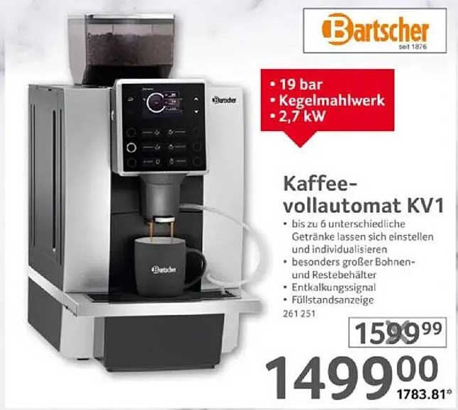 Kaffevollautomat KV1 von Bartscher