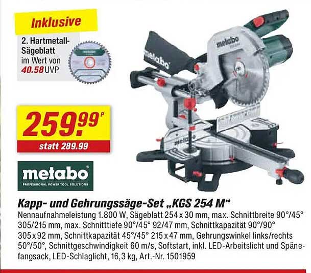 Kapp- und Gehrungssäge-Set „KGS 254 M“