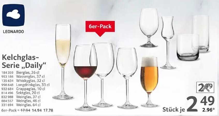 Kelchglas-Serie 'Daily' - 6er-Pack