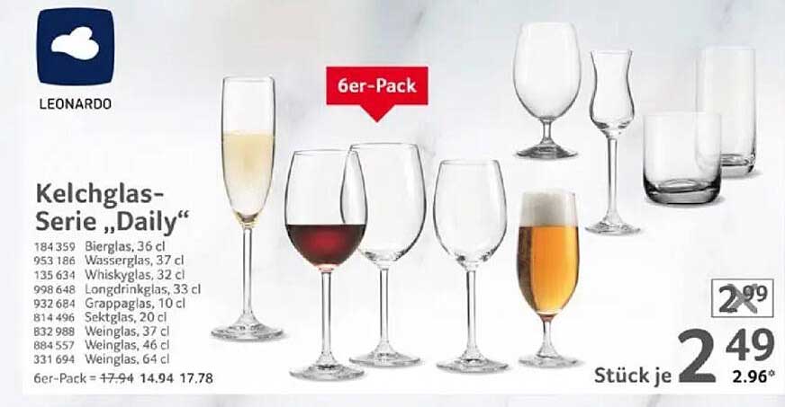 Kelchglas-Serie „Daily“ von Leonardo - 6er-Pack