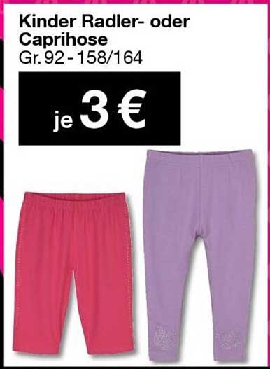Kinder Radler- oder Caprihose Gr. 92 - 158/164