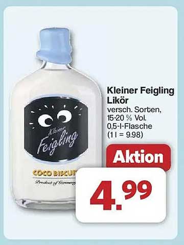 Kleiner Feigling Likör - Verschiedene Sorten, 0,5-l-Flasche
