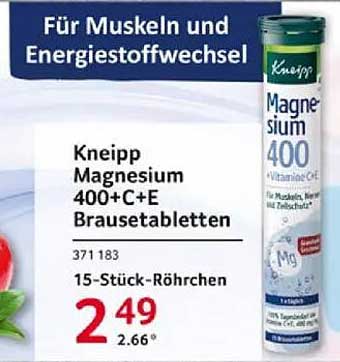 Kneipp Magnesium 400+C+E Brausetabletten
