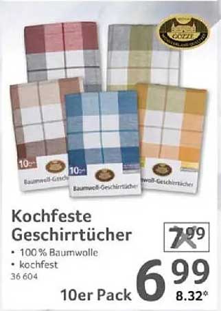 Kochfeste Geschirrtücher 10er Pack