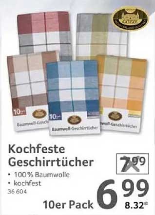 Kochfeste Geschirrtücher - 10er Pack