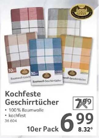 Kochfeste Geschirrücher - 10er Pack