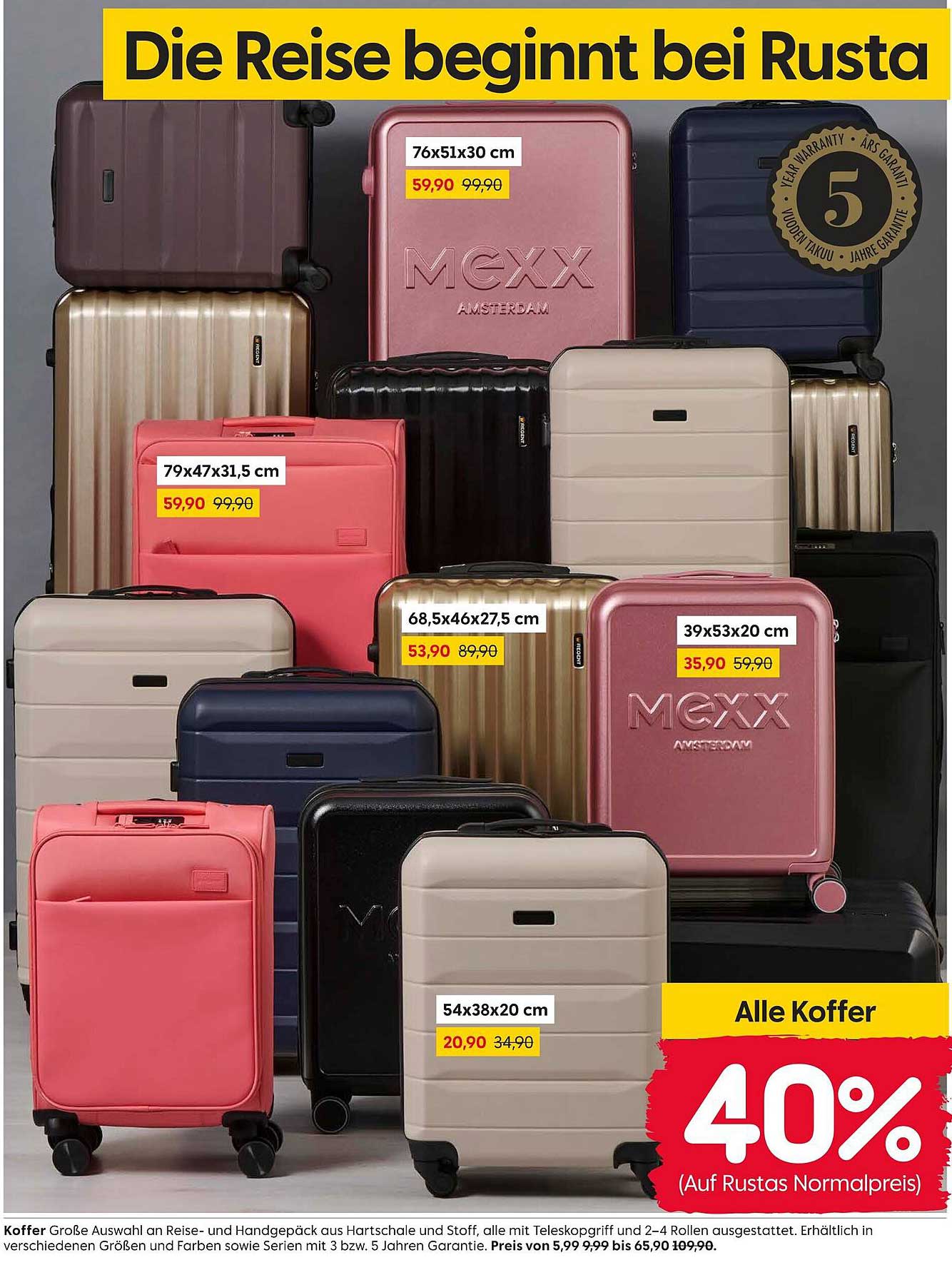 Koffer Auswahl – 40% Rabatt auf alle Koffer