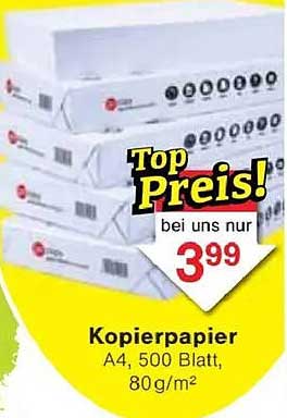 Kopierpapier A4, 500 Blatt, 80g/m²