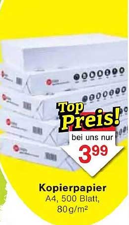 Kopierpapier A4, 500 Blatt, 80g/m²