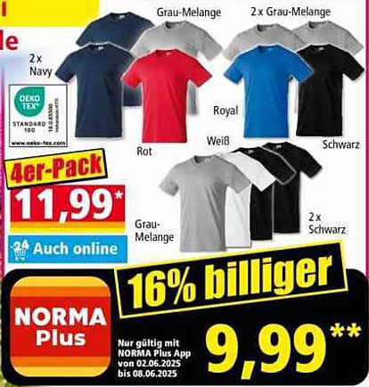 Kreatives 4er-Pack T-Shirts in verschiedenen Farben