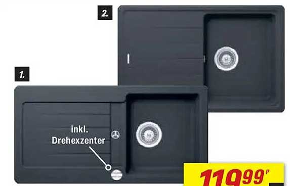 Küchenspülbecken mit Drehhexe - jetzt zum Schnäppchenpreis