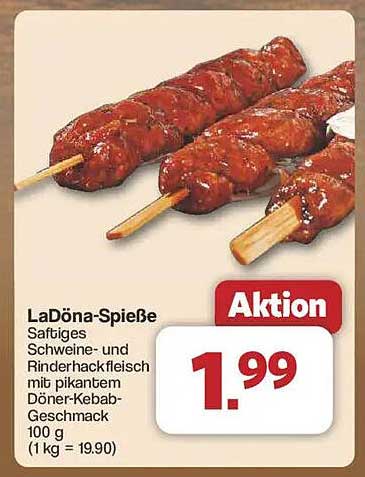 LaDöna-Spieße - Saftiges Schweine- und Rinderhackfleisch mit pikantem Döner-Kebab-Geschmack