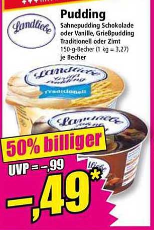 Landliebe Pudding - Schokolade oder Vanille