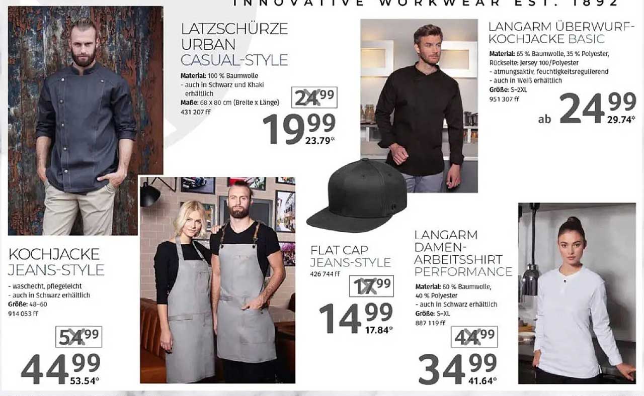 Langarm Überwurfs-Kochjacke Basic