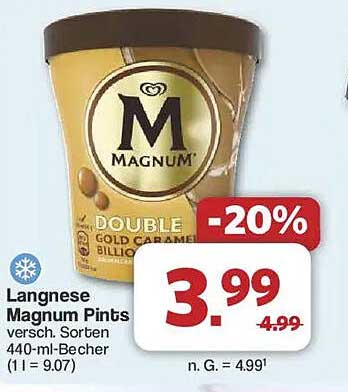 Langnese Magnum Pints verschiedene Sorten 440-ml-Becher