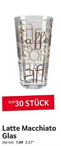 Latte Macchiato Glas - 30 Stück