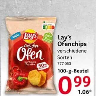 Lay's Ofenchips verschiedene Sorten 100-g-Beutel