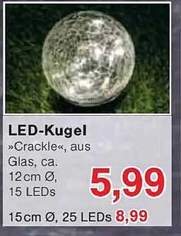 LED-Kugel »Crackle«, aus Glas, ca. 12 cm Ø, 15 LEDs