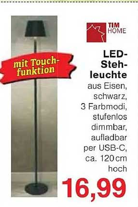 LED-Stehlampe mit Touch-Funktion