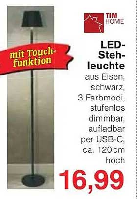 LED-Stehleuchte mit Touchfunktion