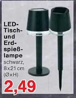 LED-Tisch- und Erdspießlampe schwarz, 8x21 cm (ØxH)