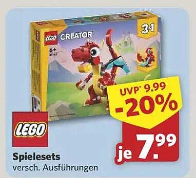 LEGO Creator Spiele Sets – 20% Rabatt auf diverse Ausführungen
