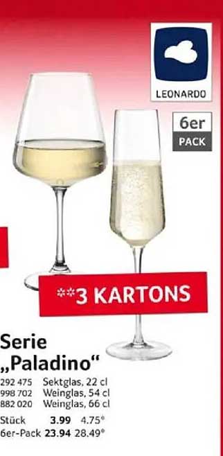 Leonardo Serie 'Paladino' - 6er Pack Sekt- und Weingläser