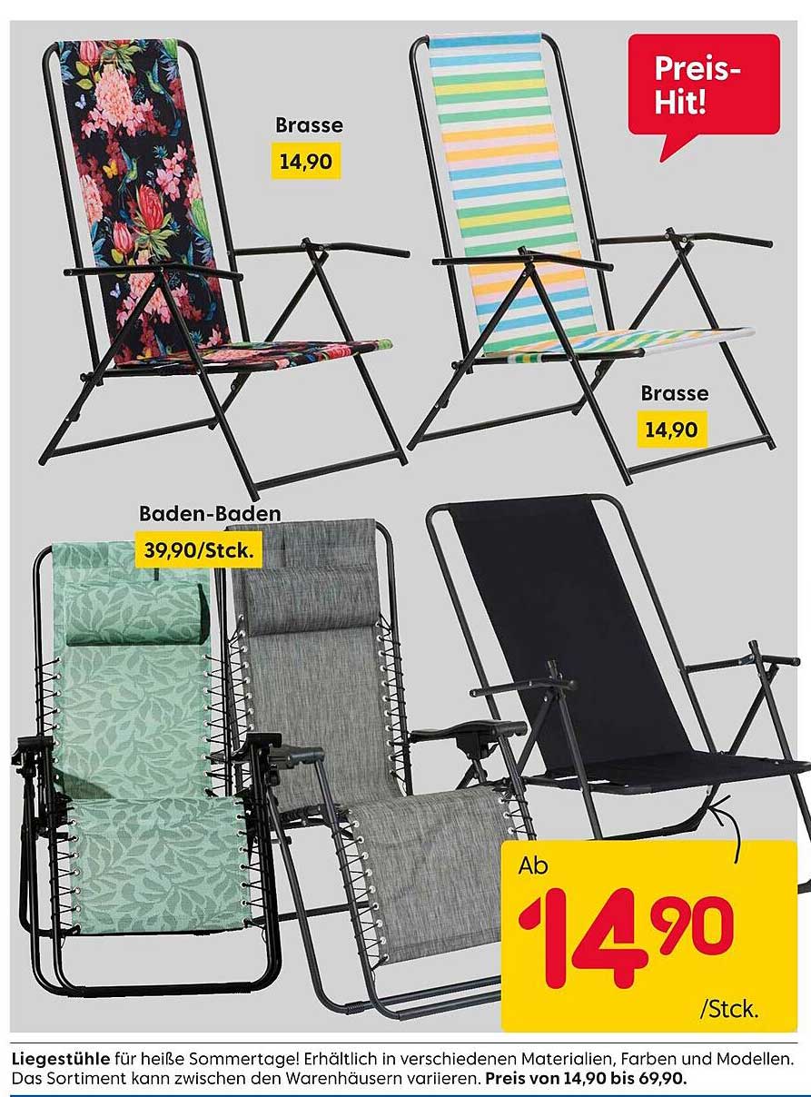 Liegestühl für heiße Sommertage ab 14,90 /Stck.