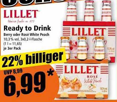 Lillet Ready to Drink - Berry oder Rosé White Peach 3x2,1L Flasche